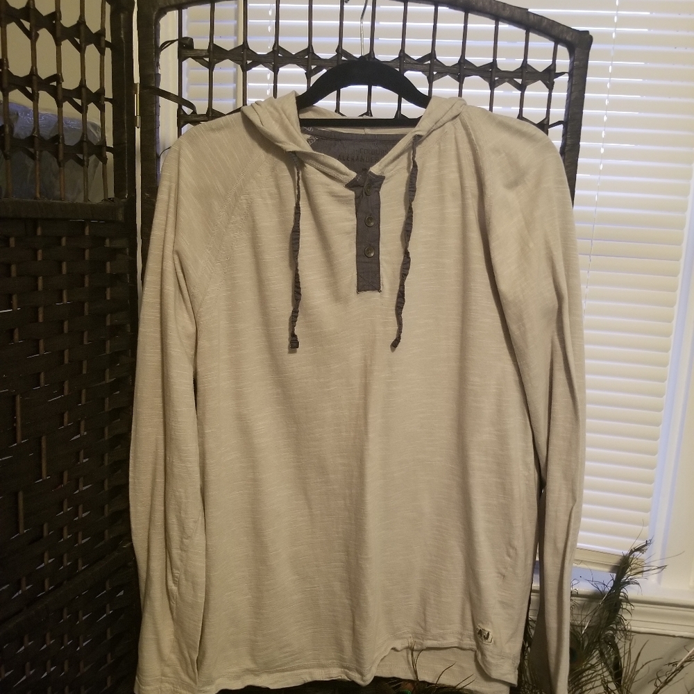 Alexander Julian Mens Gray Hooded Shirt